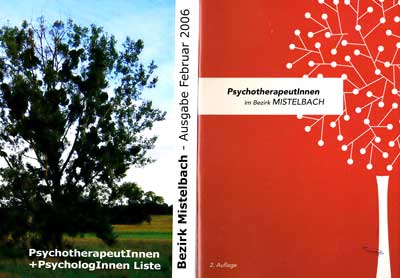 Bild: Cover der alten Adressliste, Psychotherapeutinnen in Mistelbach