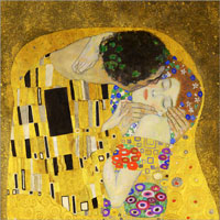 Bild: Der Kuss von G. Klimt