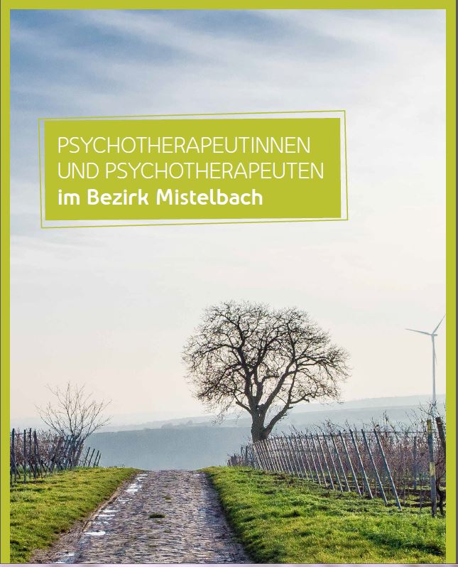Bild: Titelblatt der neuen Adressbroschüre der PsychotherapeutInnen Mistelbach